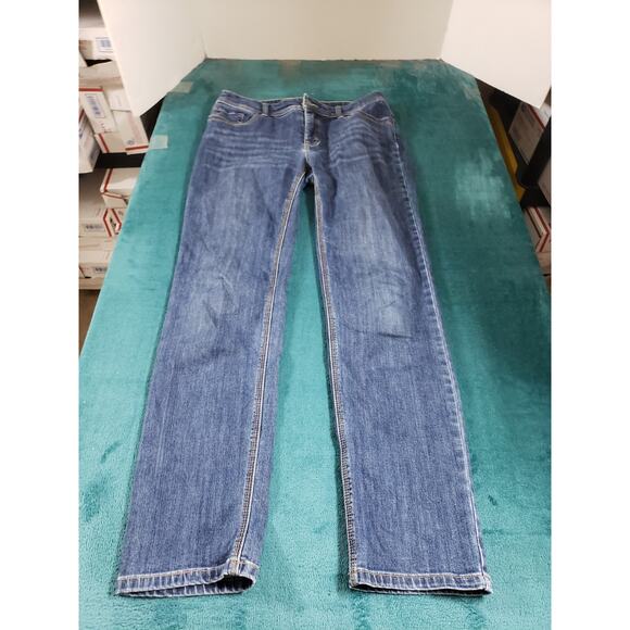 Chicos Jeans 0.5 US Size 6 Womens Blue Stretch Pants Denim Mid Rise Straight - Picture 1 of 11